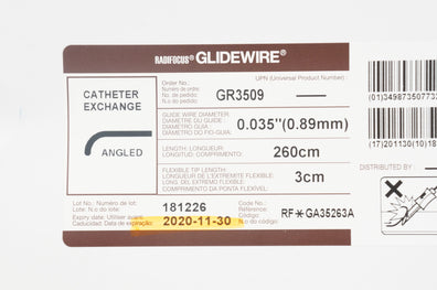 Terumo GR3509 Radifocus Glidewire Cath.Exchange 0.035inch x 260cm(x) - Box of 5